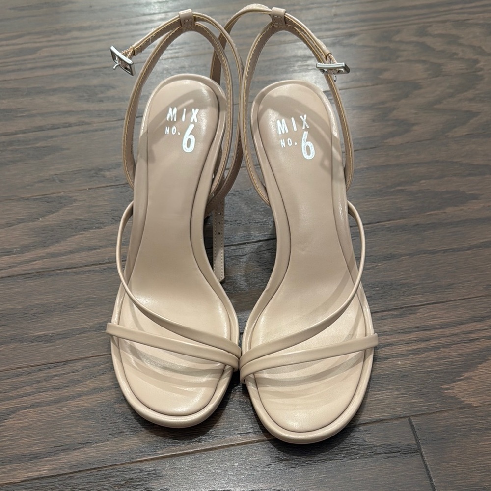 Mix No. 6 Nude Strappy Slingback Heeled Sandals